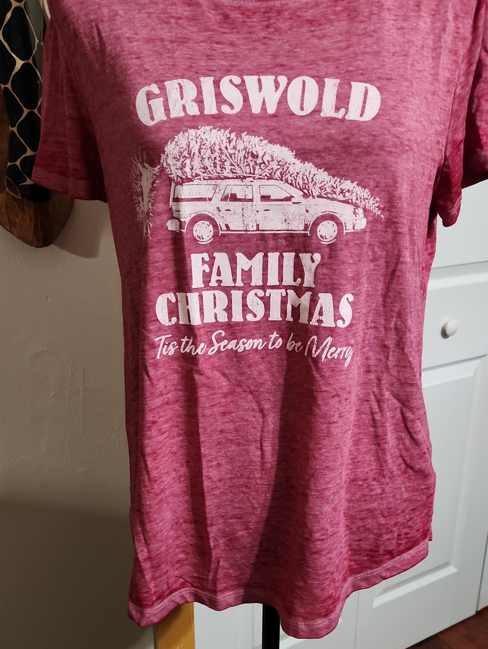 Maurices Heather Red Griswold Family Christmas Short Sleeve Tee
